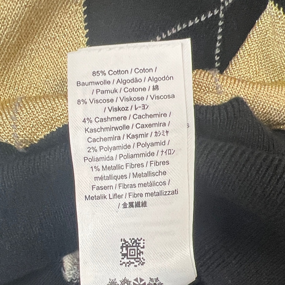 Fred Perry Amy Winehouse Argyle Mini Jumper Knit Sweater Dress Black Gold Size 6 - Picture 6 of 6